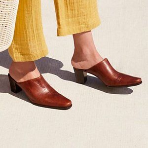 Matisse Brown Leather Heeled Mules Free People